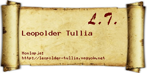 Leopolder Tullia névjegykártya